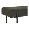 Banc 100x36x42,5 cm en tissu bouclette vert foncé et pieds noirs