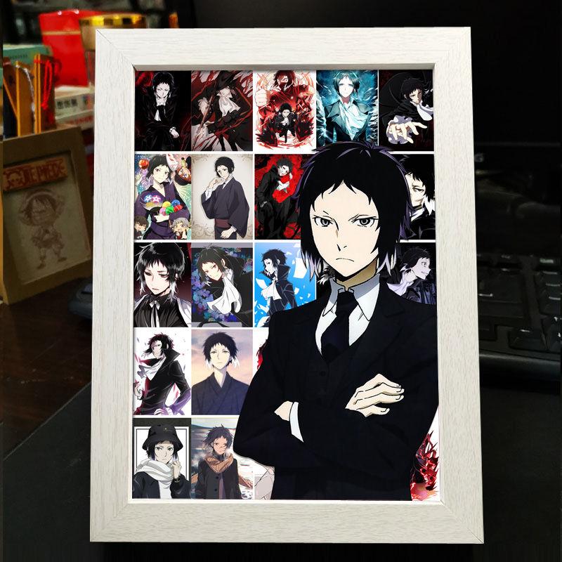 Рамка для фото в стиле аниме Bungo Stray Dogs: Дазай Осаму, Рюносуке Акутагава, Накахара Чуя - готовый стенд для фотоколлажа в подарок