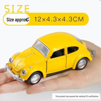 Ретро Жук 1/36 Модель автомобиля из сплава: Классическая инерционная игрушка с открывающимися дверями для детей