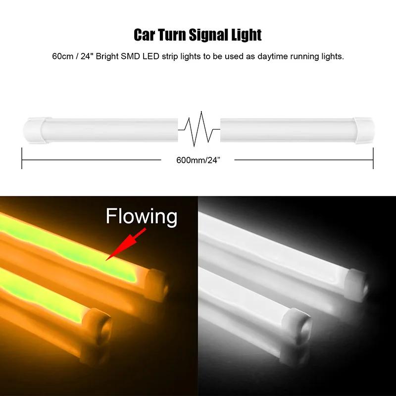2 шт. RGB LED Дневные Ходовые Огни Поворотники Светодиодные Полоски Для Фары Автомобиля, Управление Через Приложение/RF Пульт, 12В
