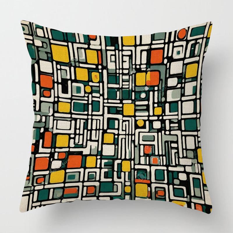 Home Decor Abstract Geometric Pattern Digital Print Pillowcase Pattern Cushion Cover Suitable for Sofa Bedroom Car Pillow Cover