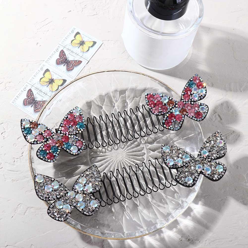 Rhinestone U Shape Hair Styling Comb Star Spring Hair Comb Fresh Fixed Combs Lady