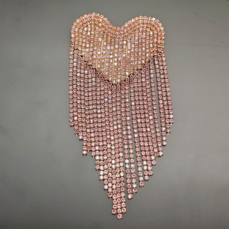 Korean Love Brooch Tassel Chain Lapel Pins Coat Dress Lapel Pins Wedding Party Gifts For Women Men Accessories
