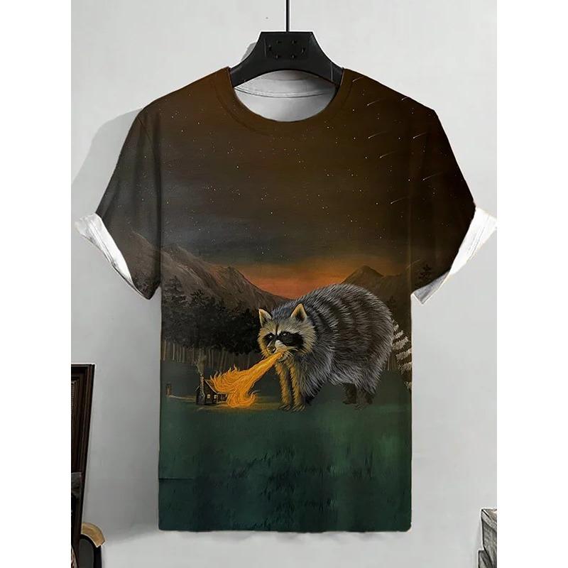 Мужская футболка с забавным принтом животных и кошек, футболки с короткими рукавами, футболки с 3D-принтом и круглым вырезом, повседневная летняя мужская одежда для вечеринок