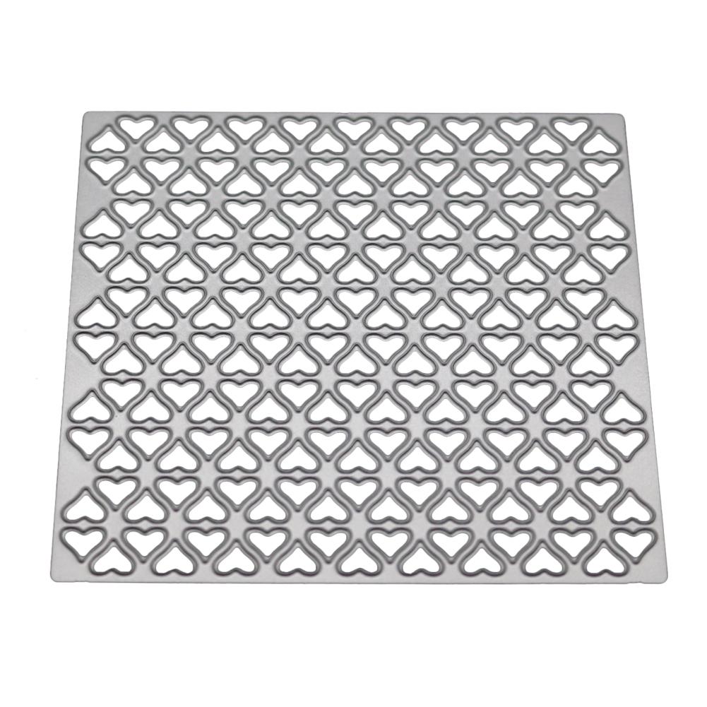 Квадратный фон сердца металлический серебристый трафарет тиснение вырубные штампы для скрапбукинга бумага альбом карты изготовление