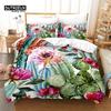 Шикарный кактусовый постельный комплект размера «queen» для детей, подростков, для декора, мультяшный, с зелеными растениями, суккулентами, пододеяльник, искусство природы, цветочный чехол для одеяла