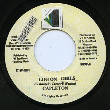 7-дюймовая пластинка CAPLETON - Log On Girls NONE V1 Records 2001 Ямайка Регги, Ска и Даб Б/у