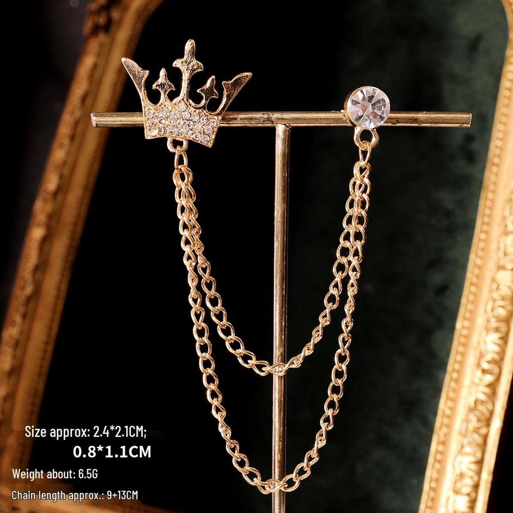 Baroque Rhinestone Pearl Corsage Necklace Brooch - Retro British Court Suit Accessory