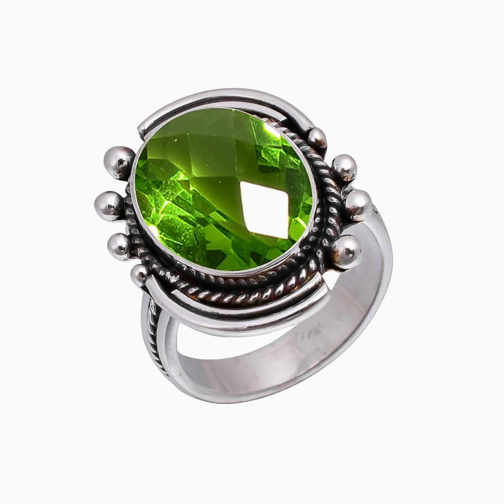 Кольцо из серебра 925 пробы с перидотом V5072, зеленое кольцо, овальное кольцо, подарок на День святого Валентина, подарок для нее, подарок на день рождения, украшения ручной работы, серебряные украшения, Uni