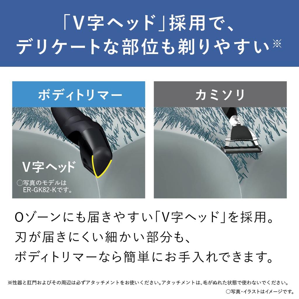 Panasonic Бритва для тела на батарейках для ванны и бритья Black Trimmer® для мужчин ER-GK21-K