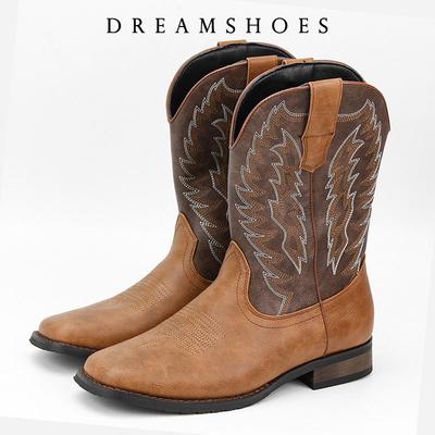 Модные мужские полусапоги, вышивка, ретро, ручная работа, мужские ботинки, ковбойские сапоги в западном стиле, ботинки с острым носком, ручная строчка, уличная мужская обувь