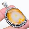 Agate Geode Slice Handmade 925 Sterling Silver Gift Pendant 2.32" R5v82