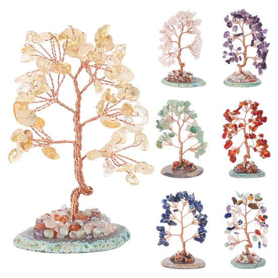Украшение «Дерево жизни» 7 ветвей Натуральные искусственные кристаллы Уникальный внешний вид Искусственный агат
