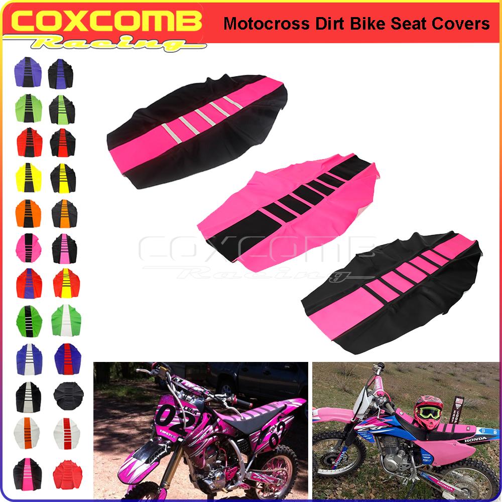 Custom MX Seat Cover Ribbed Motocross Racing Seat Pad For Suzuki Yamaha Gas Gas Kawasaki KLX KXF EXC RM RMZ DRM WR YZ 125 450