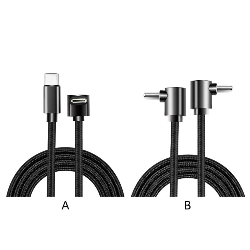 Кабель USB Type-C с изгибом 90 градусов, 60 Вт, быстрая зарядка, Type C на Type C, штекер-штекер, устройство USB Type-C для аксессуаров телефона