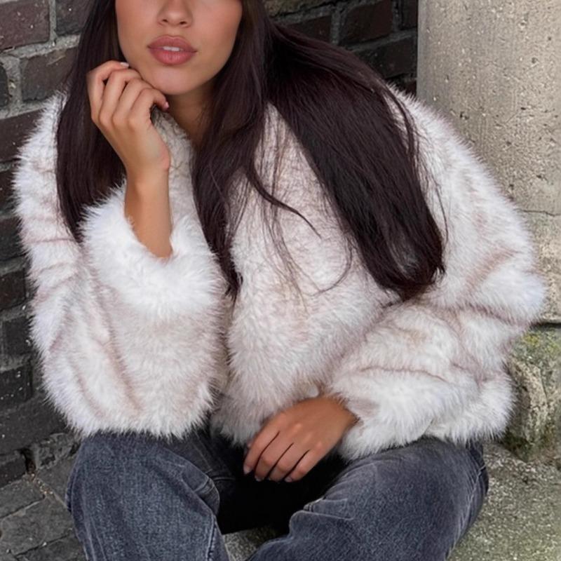 Новое осенне-зимнее женское теплое пальто из искусственного меха с большим лацканом, плюшевое пальто из искусственного лисьего меха, топы
