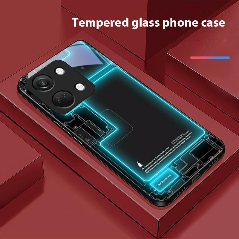 Синяя Печатная Плата Для OnePlus Nord 3 5 6T 7 Pro 8 12 10T Reno8 Lite 5G 10R Nord N30 Жесткий Чехол Закаленное Стекло Чехол для Телефона Черный