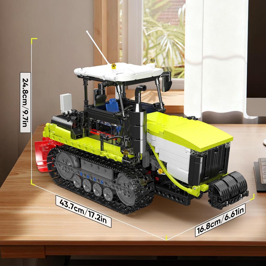 Mould King 17093 Crawler Tractor Building Blocks (1357 Pieces) for Adults, Precision Model Building Kit, Agricultural Machinery, DIY Model, Perfect