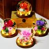 Подарки из настоящих роз для женщин, подарки на день рождения для женщин, женские подарки на Рождество, зажженная роза в стеклянном куполе, цветочные подарки для нее, юбилей