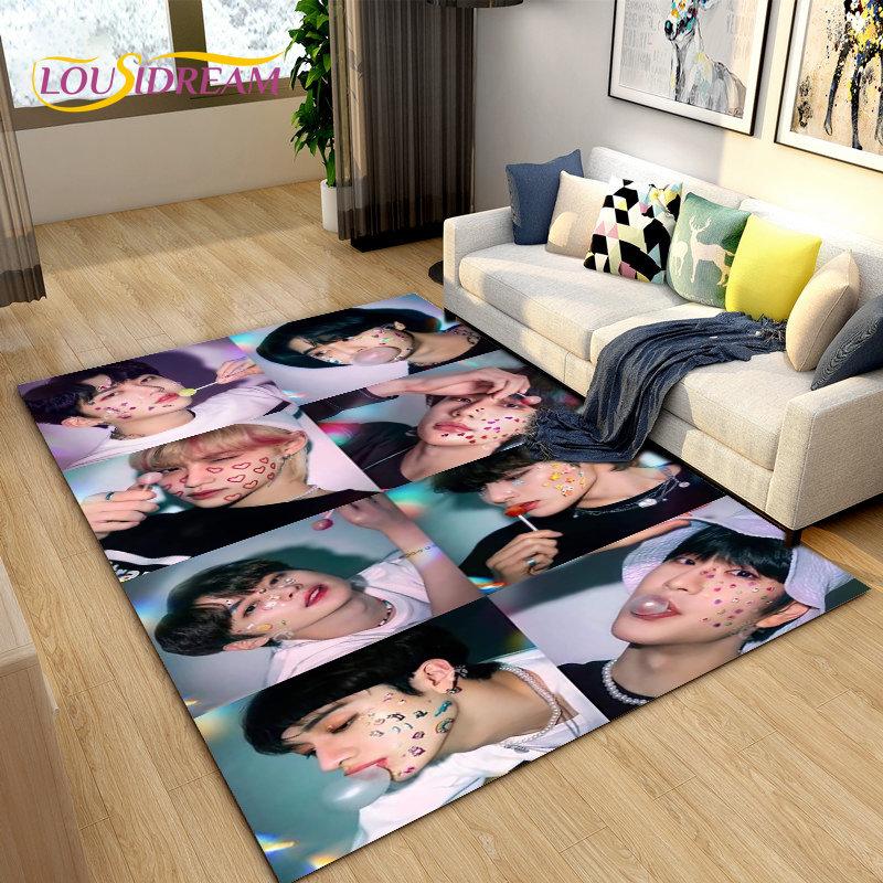 Stray Kids Kpop Singer Area Rug Large,Carpet Rug for Living Room Bedroom Sofa Doormat Decoration, Kids Play Non-slip Floor Mat