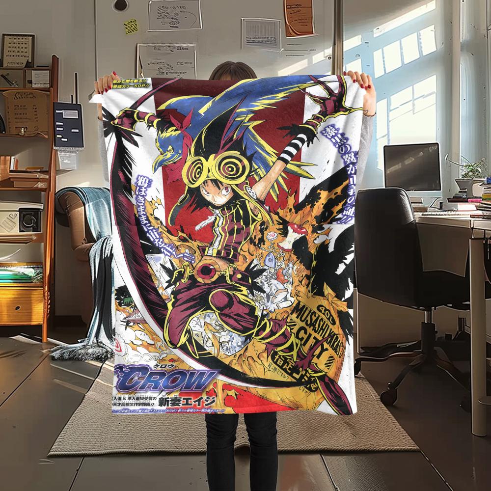 1PC Bakuman Print Flannel Blanket, High quality All Seasons, Home Decor, Warmth and Comfort, Perfect for Christmas Gifts
