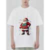Christmas T-Shirt Black Santa Claus Joy Santa Print for Holiday Celebration