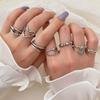 7 шт./компл. набор колец в стиле панк для женщин серебряного цвета ретро геометрические цепочки кольца в форме сердца хип-хоп украшения вечерние индивидуальные аксессуары элегантные составные кольца