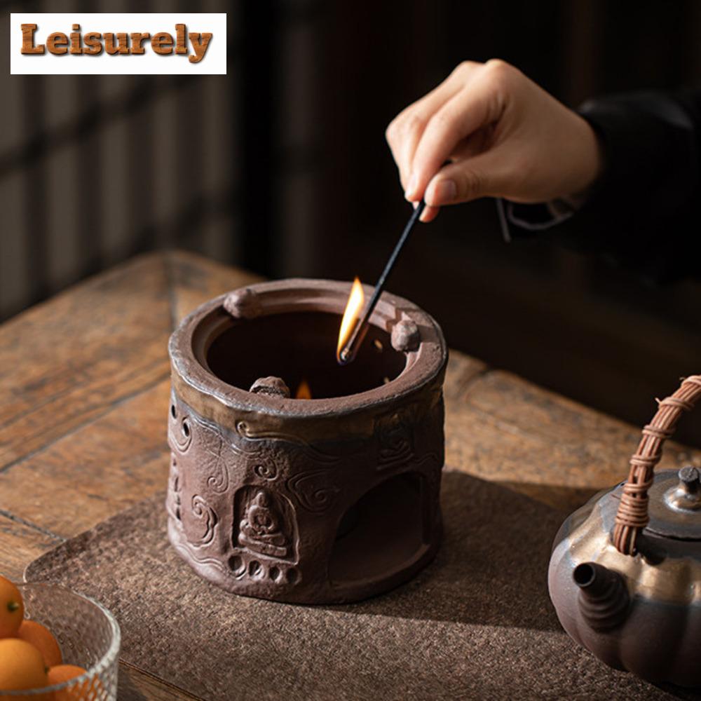 Ретро позолоченная железная глазурь, алкогольная греющая печь для чая, китайская грубая керамика, кипящая вода, чайник с боковой ручкой, нагреватель для чая, печь