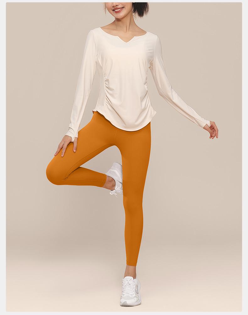 Женская быстросохнущая футболка для йоги и пилатеса осень/зима - футболка с длинными рукавами для фитнеса и бега