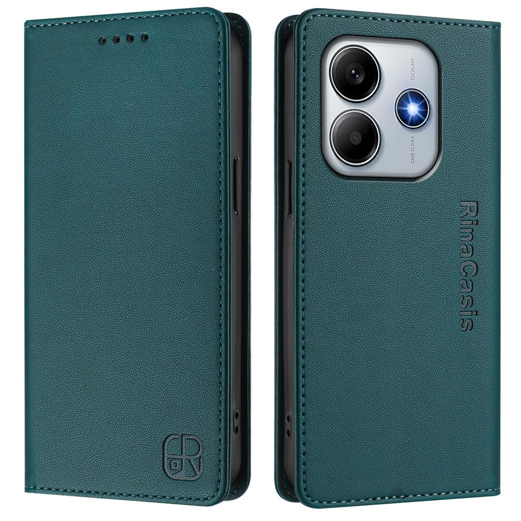 Luxury Leather Case For OPPO A56 A16 A55S A54S K10 A96 A76 A36/Reno 12F Reno12 RFID Blocking Card Slot Magnetic Attraction Stand Shockproof Flip Cover