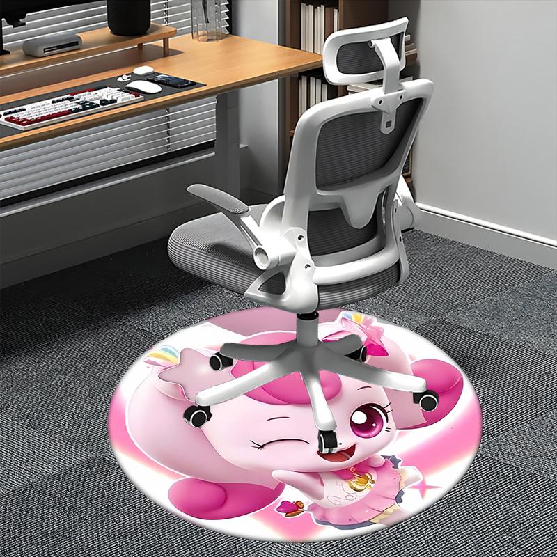 Cute,Pink Star Decorations Chair mat Round Rug Office carpet, Non slip, Suitable for Living Rooms, Bedrooms,Decor1205956a