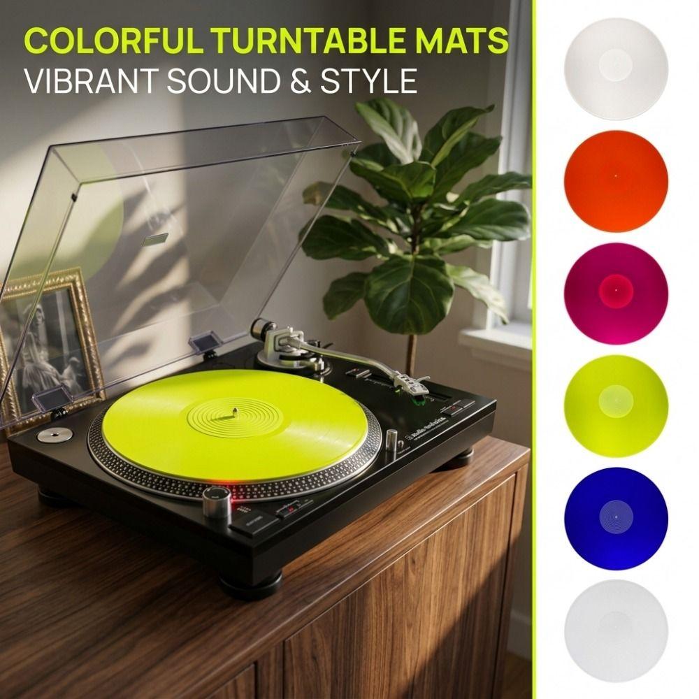 Non-Slip Turntable Slipmat 12 Inch Record Platter Mat Acrylic Turntable Mat Home Hi-Fi