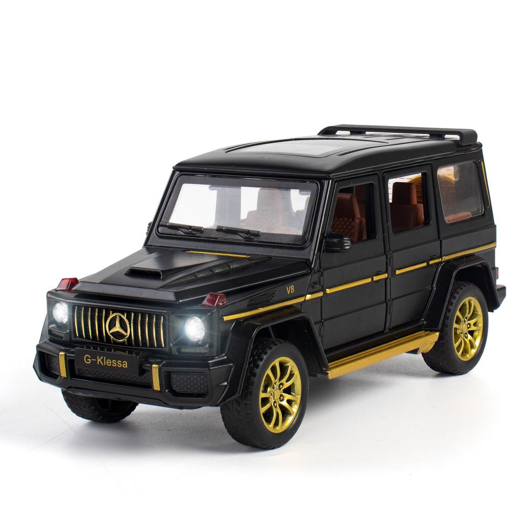 Коллекционная игрушечная машина Benz G63 AMG из сплава в масштабе 1/32, литая модель автомобиля с откидной спинкой, подсветкой и звуком