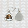 Beagle -Kolczyki Ze Zdjęciem I Napisem Geometryczne Pies Art-Dog