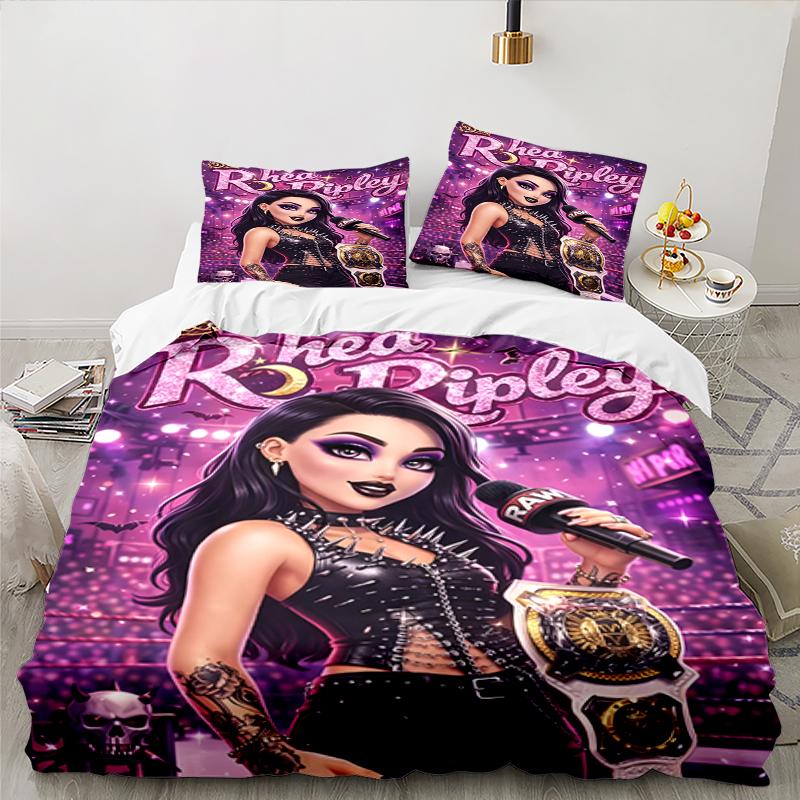 3PCS Wrestling Diva Championship Bedding set,Ideal for1pc Duvet Cover And 2pcs Pillowcases Perfect for Christmas gift,Ideal for Bedroom, Dormitory