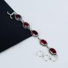 Изящный браслет из серебра 925 пробы с драгоценными камнями из красного граната, браслет из красного граната для жены, браслет унисекс, подарок на День отца