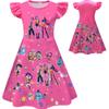 Girls Fly Sleeve Nightgown Girls Milk Silk Dresses