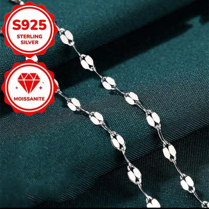 Luxurious necklace featuring a double geese design S925Pure silver pendant inlaid with sparkling moissanite It is an ideal choice for banquets,