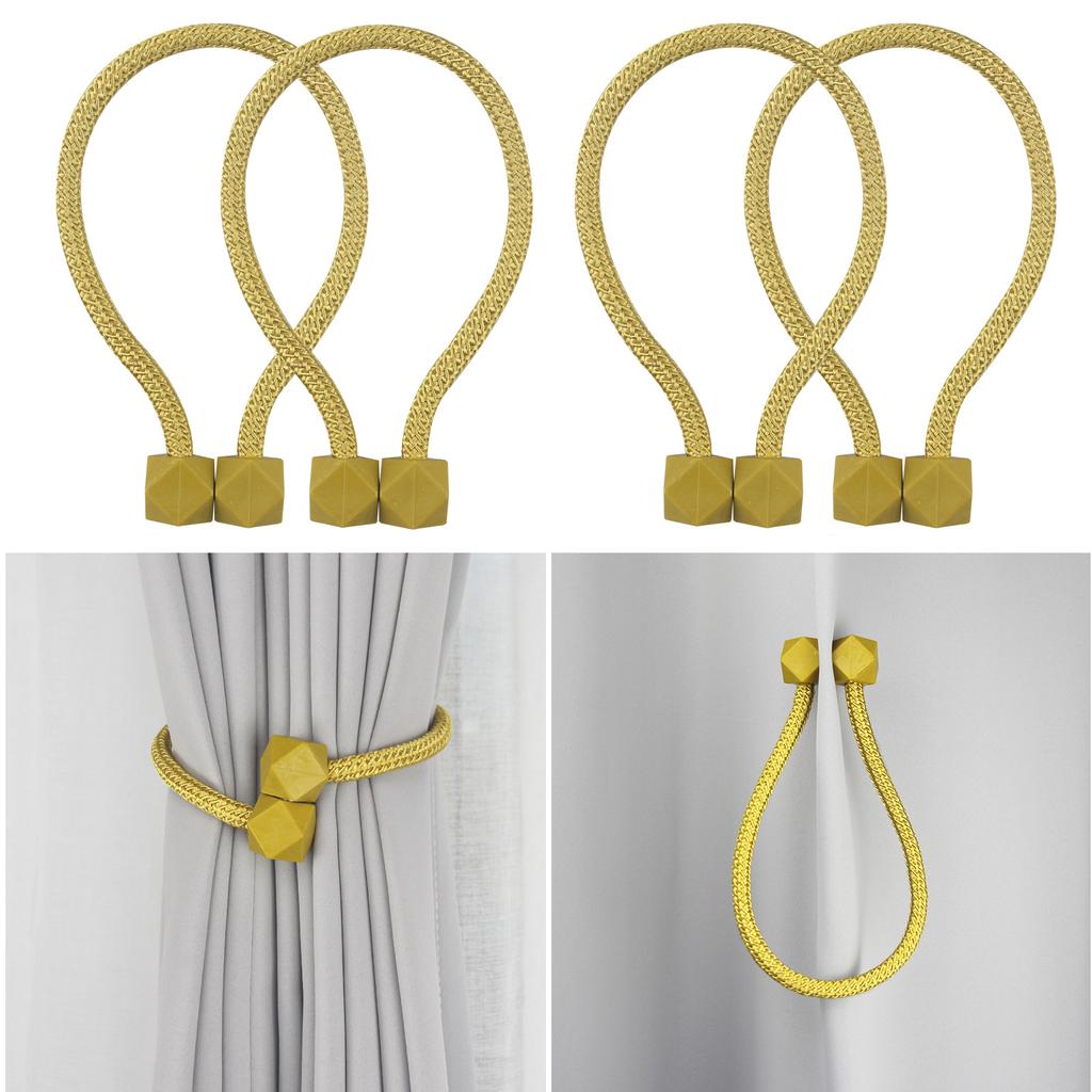2Pcs Magnetic Curtain Tiebacks Decorative Curtain Holdback Rope Convenient Curtains Tie Backs Magnet Curtain Holder Clips