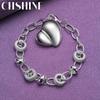 CHSHINE 925 Sterling Silver Heart Peach Pendant Bracelet For Women Wedding Party Fashion Charm High Quality Jewelry