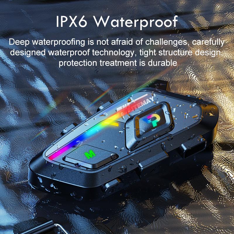 P20 Мотоциклетный шлем Bluetooth гарнитура с подсветкой Водонепроницаемый стерео музыкальный плеер Hands-free звонки 1000mAh Мотоциклетные наушники