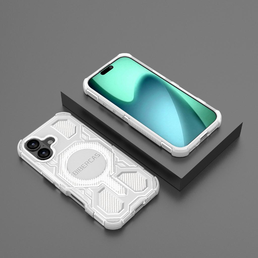BIBERCAS J-16 Transparent Series For iPhone 17 Case Compatible with MagSafe TPU+PC Phone Cover