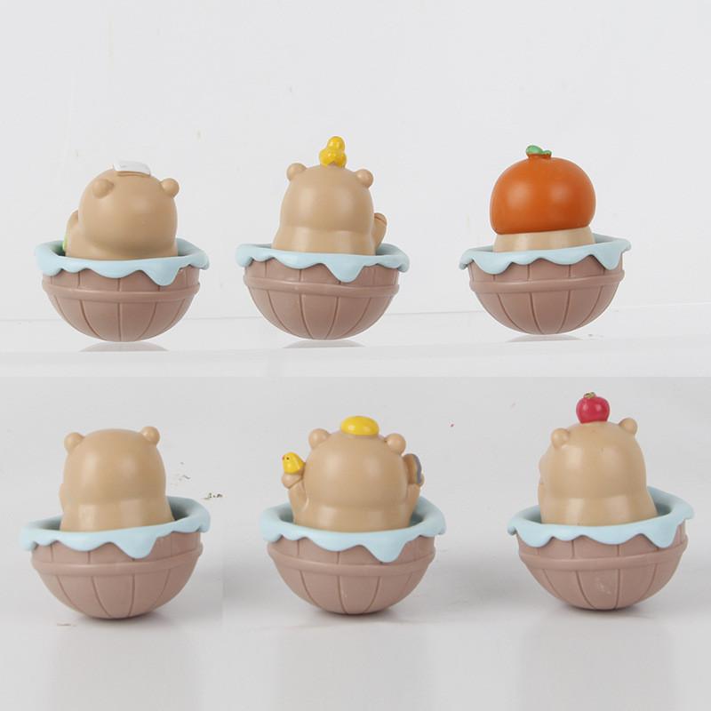Adorable Capybara Wobbler Summer Time Q Version Pvc Collectible Toy Figure 6 Styles