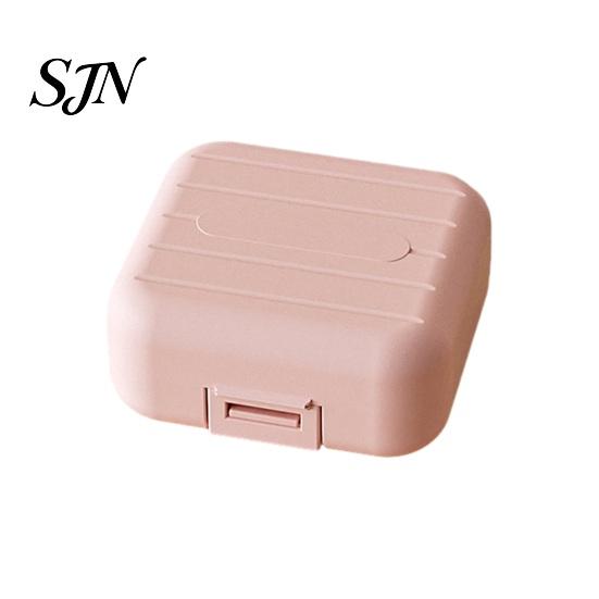 Small Medication Container Double Layer Pill Box with 7 Compartments, Portable Waterproof Daily Case, Organizer Pocket Size PP for Outdoor Trip