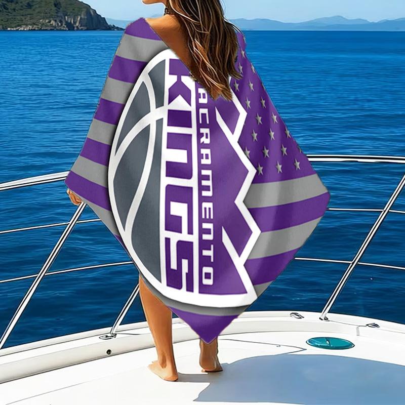 Kings Basketball Team Logo Quick-Dry Microfiber Beach Towel Super Soft & Absorbent for Bath, Beach, Travel Bath Time Accessory, Fan gifts