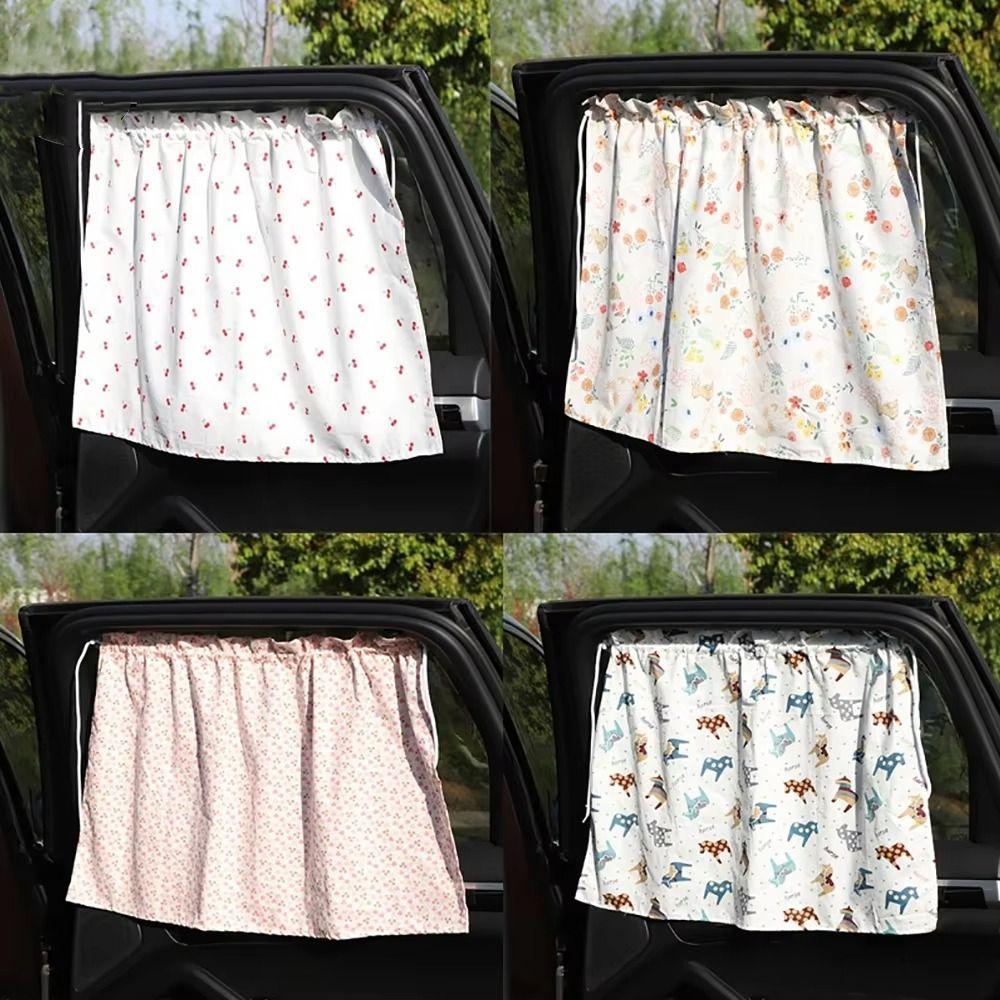 Cute Cartoon Sunshade Curtain Suction Cup Car Window Cover Creative Car Curtains Side Window