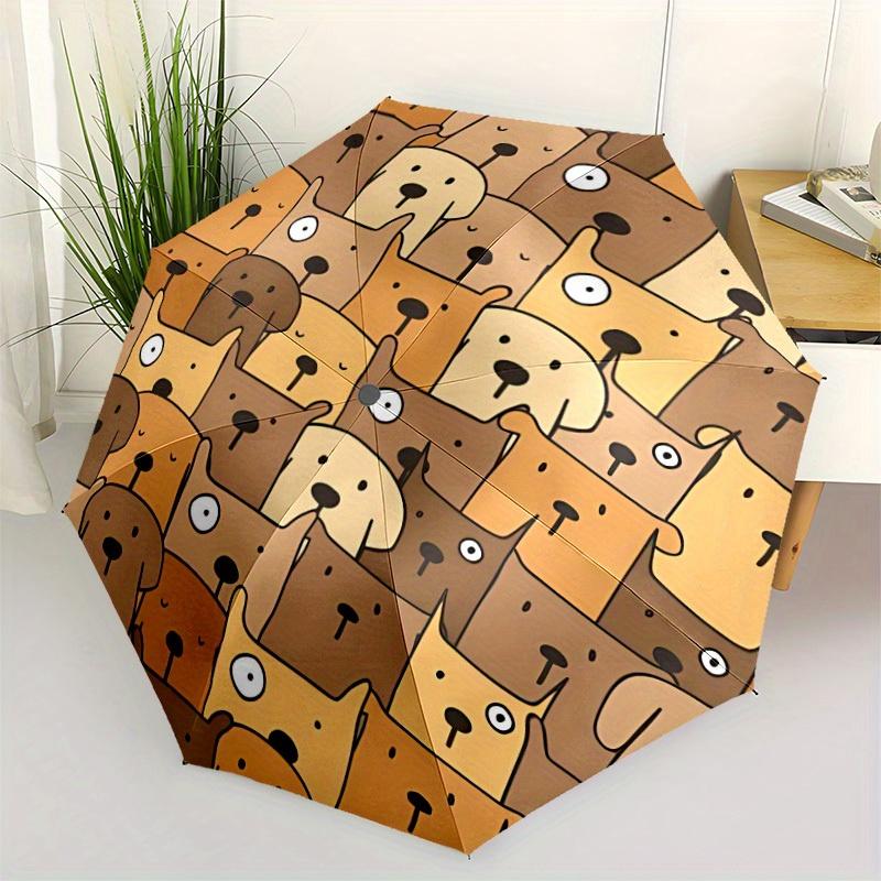 1pc Dog Faces Pattern Automatic Open/Close Umbrella, Ideal Fan Gift for Birthday, Christmas, Trendy Fashion yy250828033