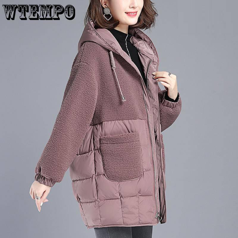 Cotton Clothing Women's Mid-length Cotton New Thickened Cotton Clothing Korean Style Loose Large Size Mother's Imitation Lamb Wool Coat
