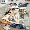 Cozy Flannel Blanket "ONE PIECE" Cartoon for Bedrooms, Sofas and Travel Use