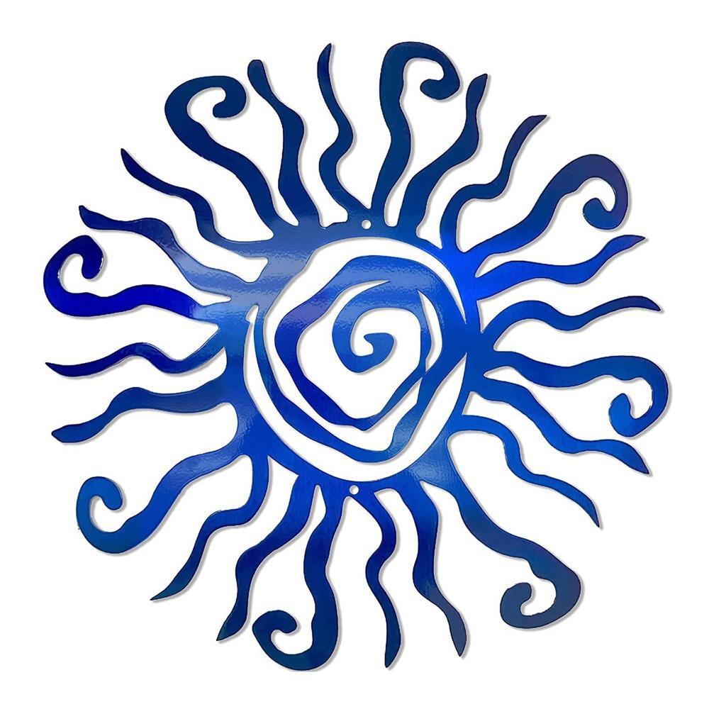 Hand Painted Iron Art Metal Wall Art 11.81 in Wall Sculpture Spiral Sun Decor Farmhouse Decor